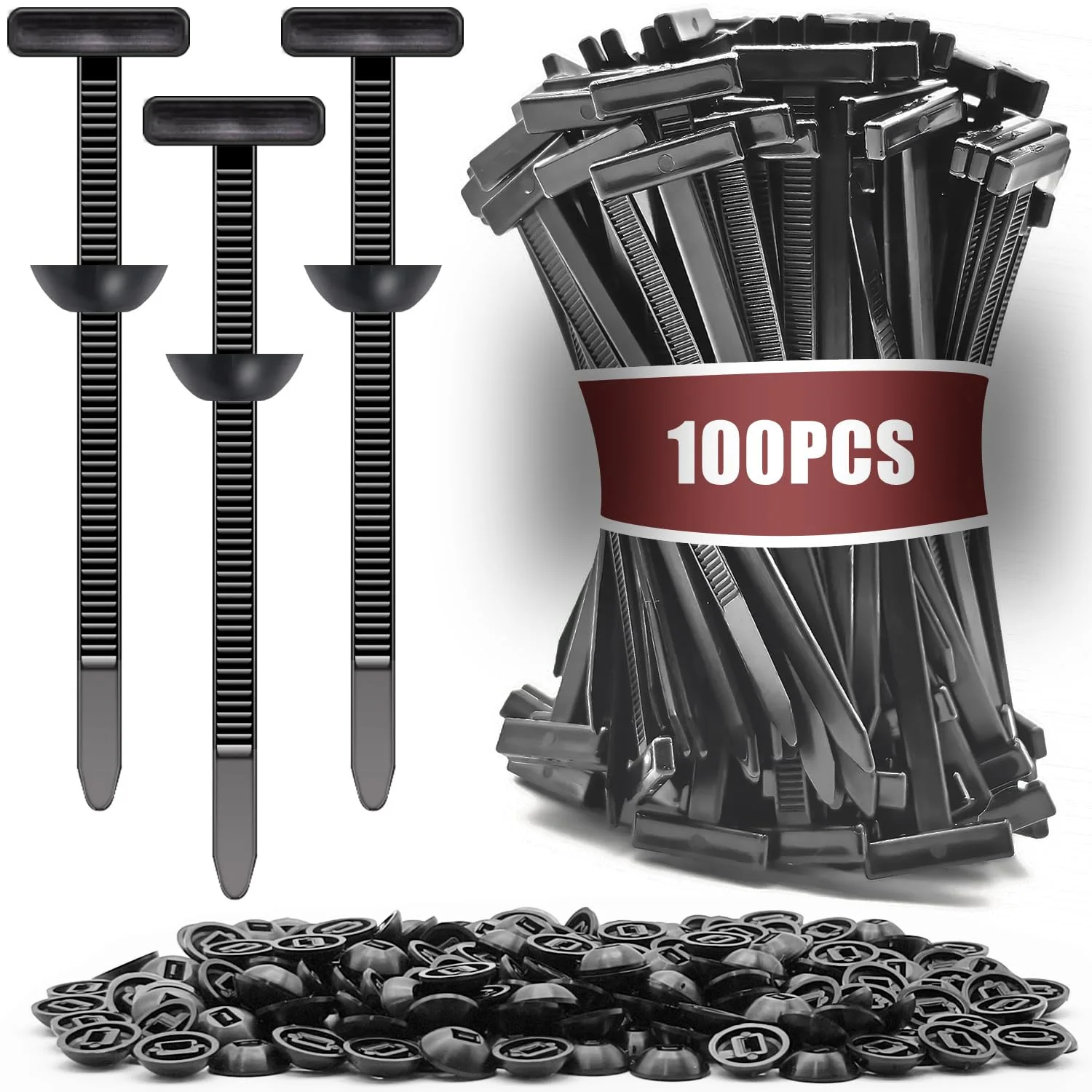 Tie Clip Set - 5-200PCS Nylon Cable Tie Universal Plastic