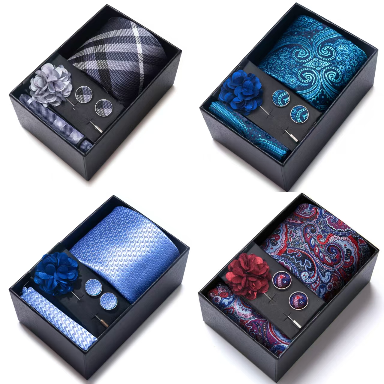 Men Accessories Gift Box - Men's suit accessories, 4-piece gift box