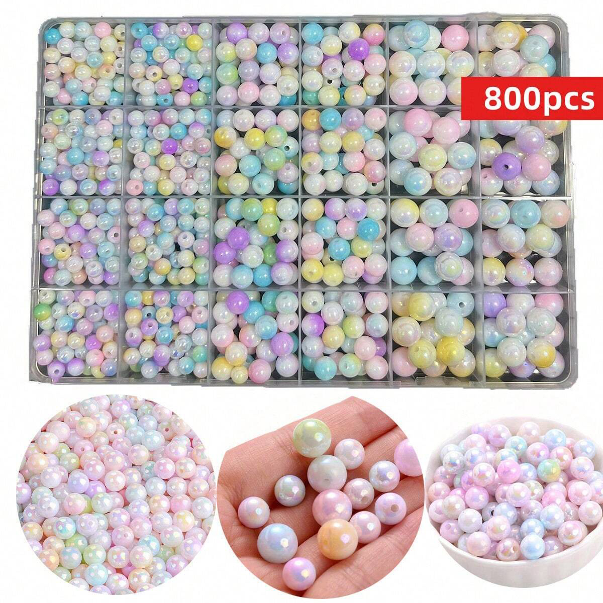 Men Accessories Necklace - 800pcs/24 grid set box 6mm/8mm/10mm cute