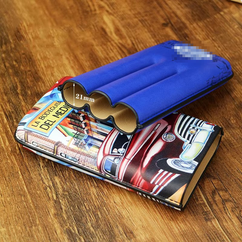 Men Accessories Gift Box - Portable Classic Cigar Travel Case Leather