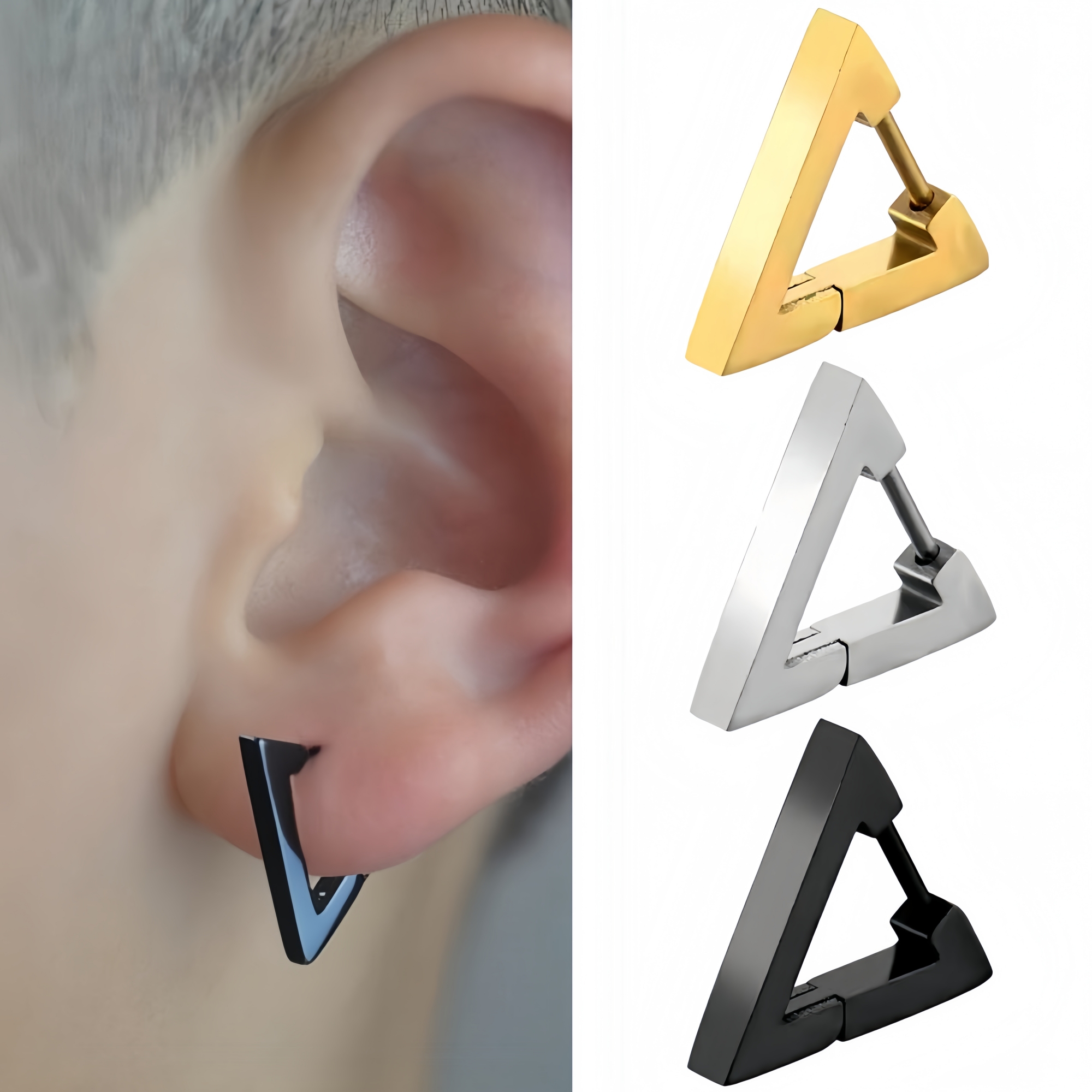 Men'S Accessories Trends 2025 - Polished Triangle Geometry Stainless Steel Men