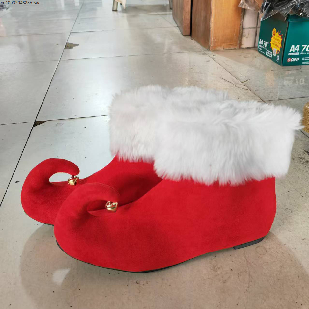 Medieval Men'S Accessories - Christmas Suede Boots With Jingle Bells