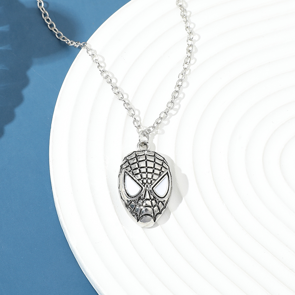 Men Accessories Necklace - Superhero Spider Man Mask Pendant Necklace