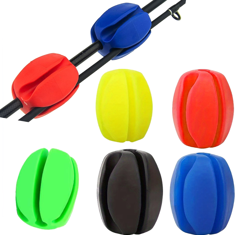 Tie Clip Set - 6pcs Silicone Fishing Rod Clip with