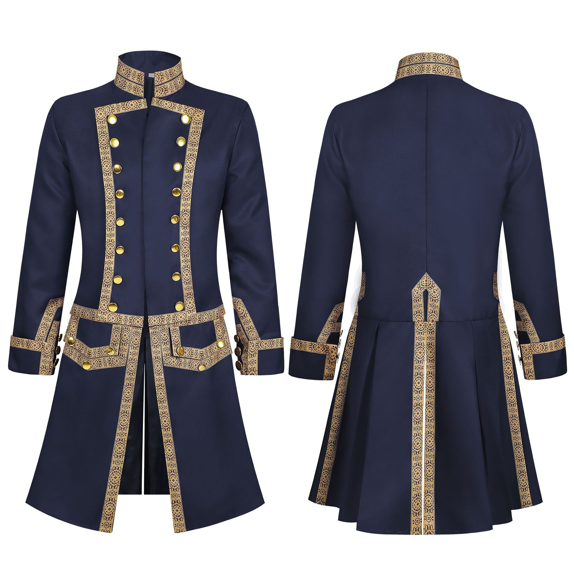 Medieval Men'S Accessories - Medieval Men's Colonial Military Double Breasted