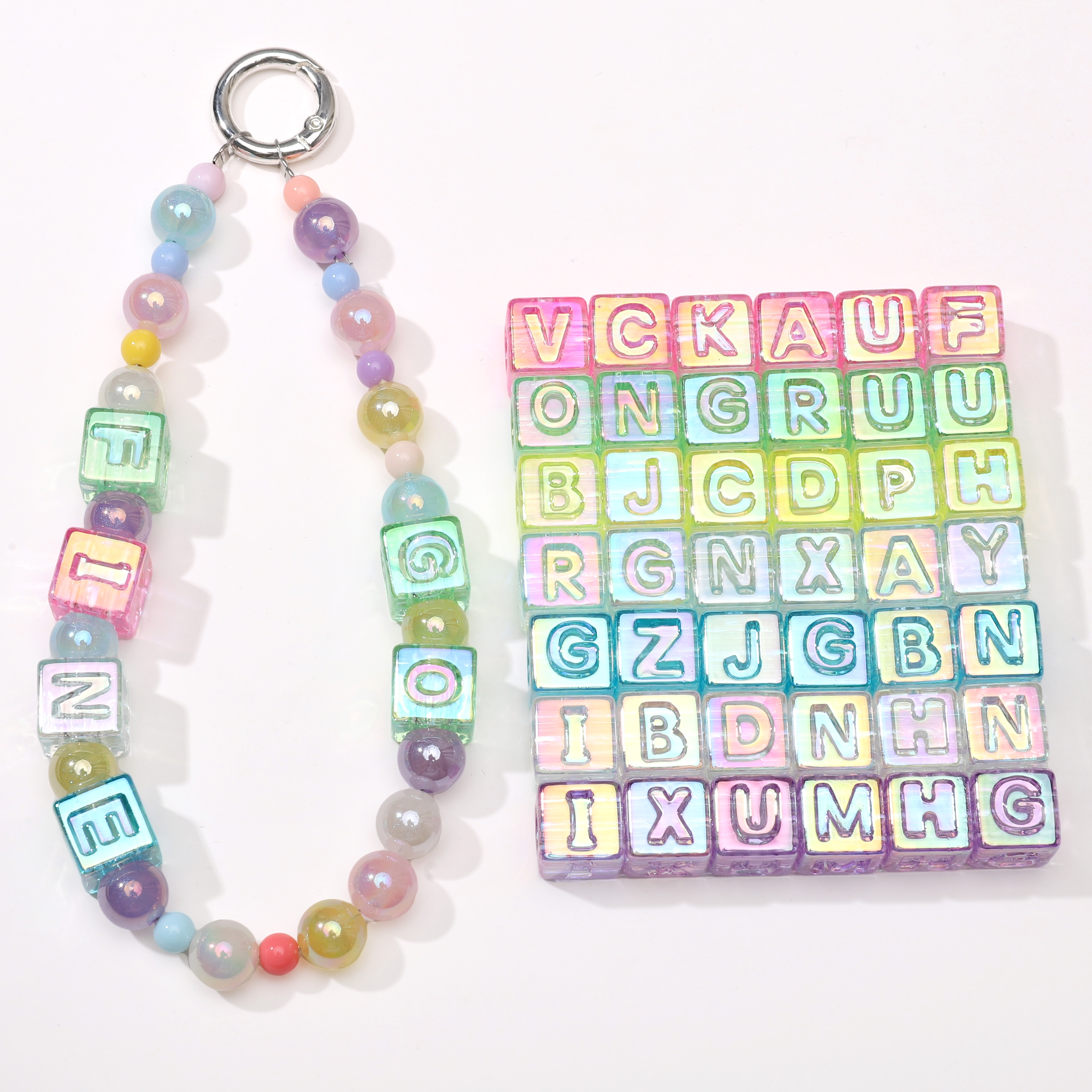 10Pcs beading Colorful Clear L - Men Accessories Necklace ulasan dan harga