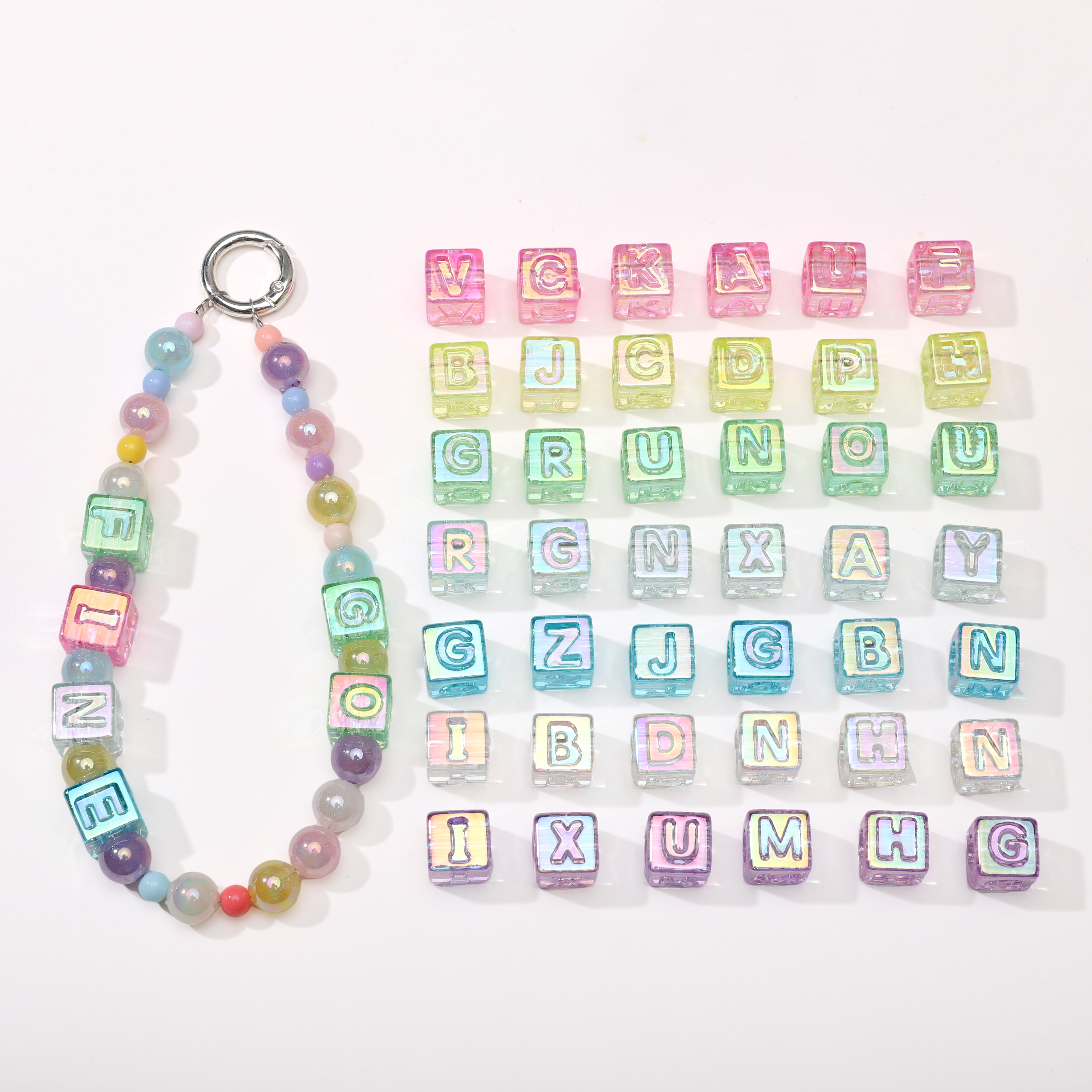 10Pcs beading Colorful Clear L - Men Accessories Necklace ulasan dan harga