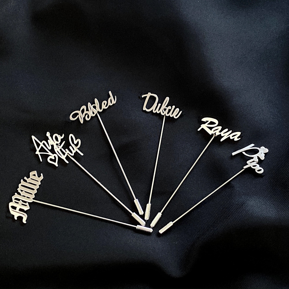 Personalized Men Lapel Pin Cus - Men Accessories Name ulasan dan harga