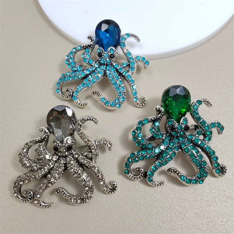 1Pc Retro Octopus Brooch for M - Men'S Accessories Trends 2025 ulasan dan harga