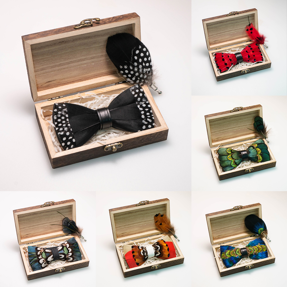 EASTEPIC Handmade Feather Bow  - Men Accessories Gift Box ulasan dan harga
