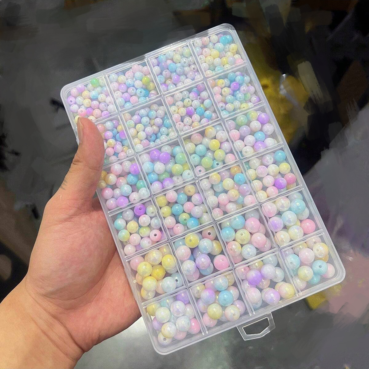 800pcs/24 grid set box 6mm/8mm - Men Accessories Necklace ulasan dan harga