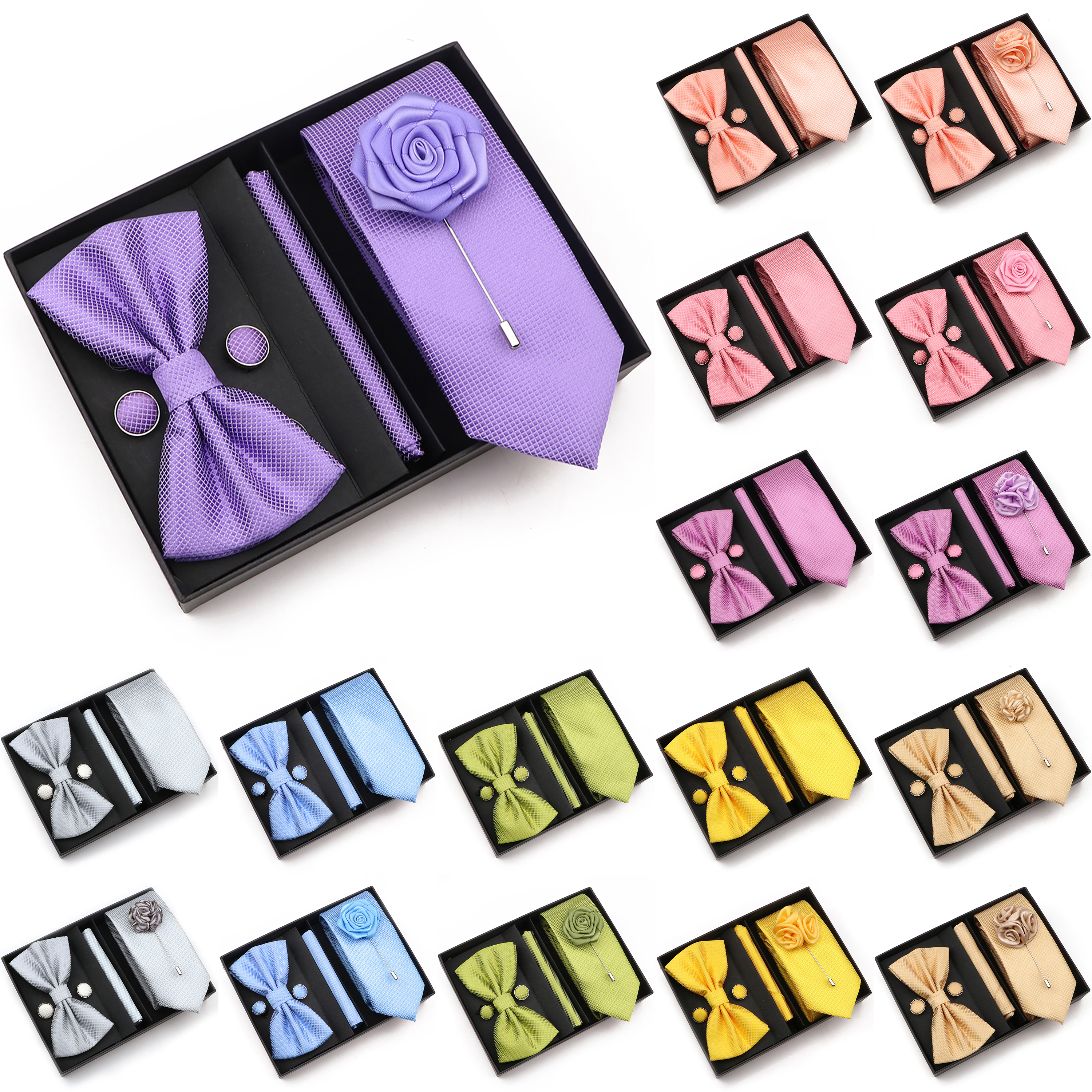 New Style Tie Set Solid Color  - Men Accessories Gift Box ulasan dan harga