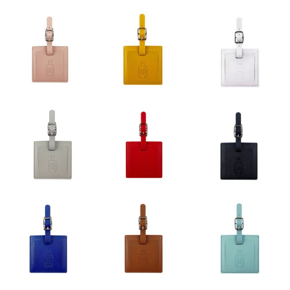 Colorful PU Luggage Tag Square - Men Accessories Name ulasan dan harga