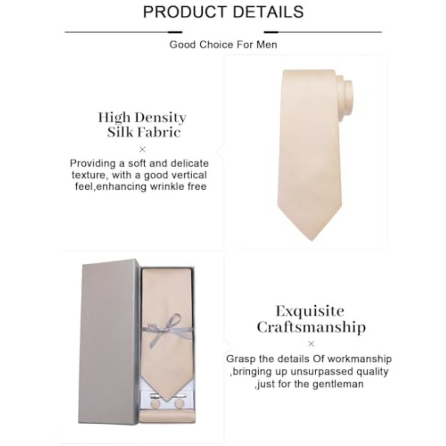 Plaid Ties for Men Silk Checke - Tie Clip Set ulasan dan harga