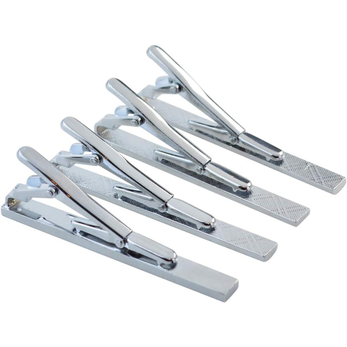 Set of 4 Silver Metal Necktie  - Tie Clip Set ulasan dan harga