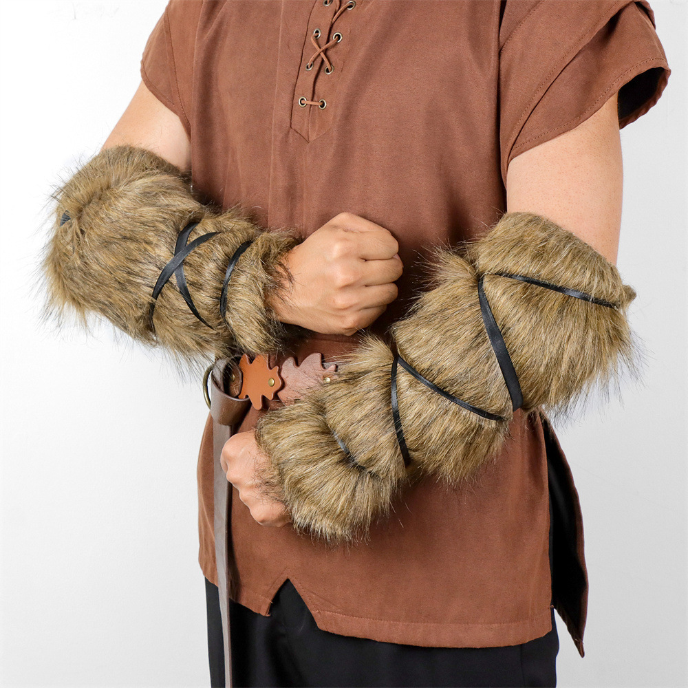 Man Medieval Faux Fur Arm Slee - Medieval Men'S Accessories ulasan dan harga