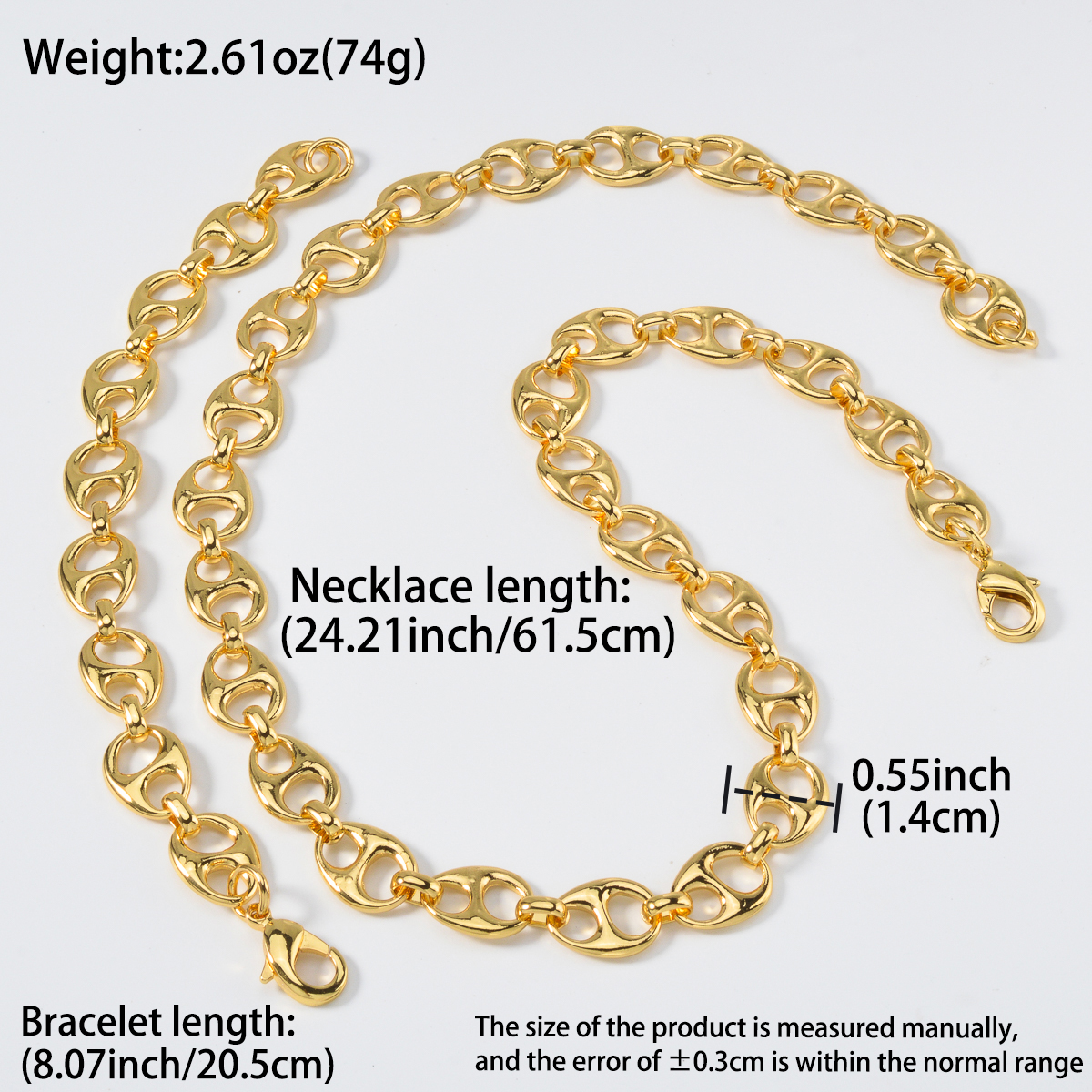 Pig Nose 18k Gold Plated Neckl - Men'S Accessories Dubai ulasan dan harga