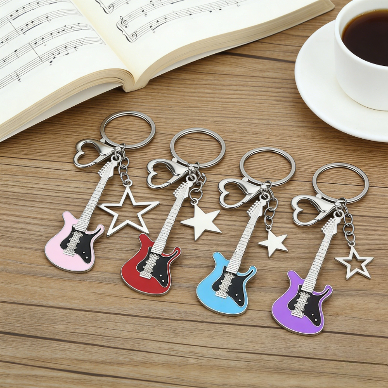 Guitar Love Heart Key Chain fo - Men Accessories All ulasan dan harga