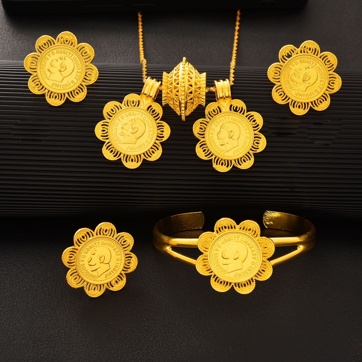 Dubai 24k Gold Plated Double P - Men'S Accessories Dubai ulasan dan harga