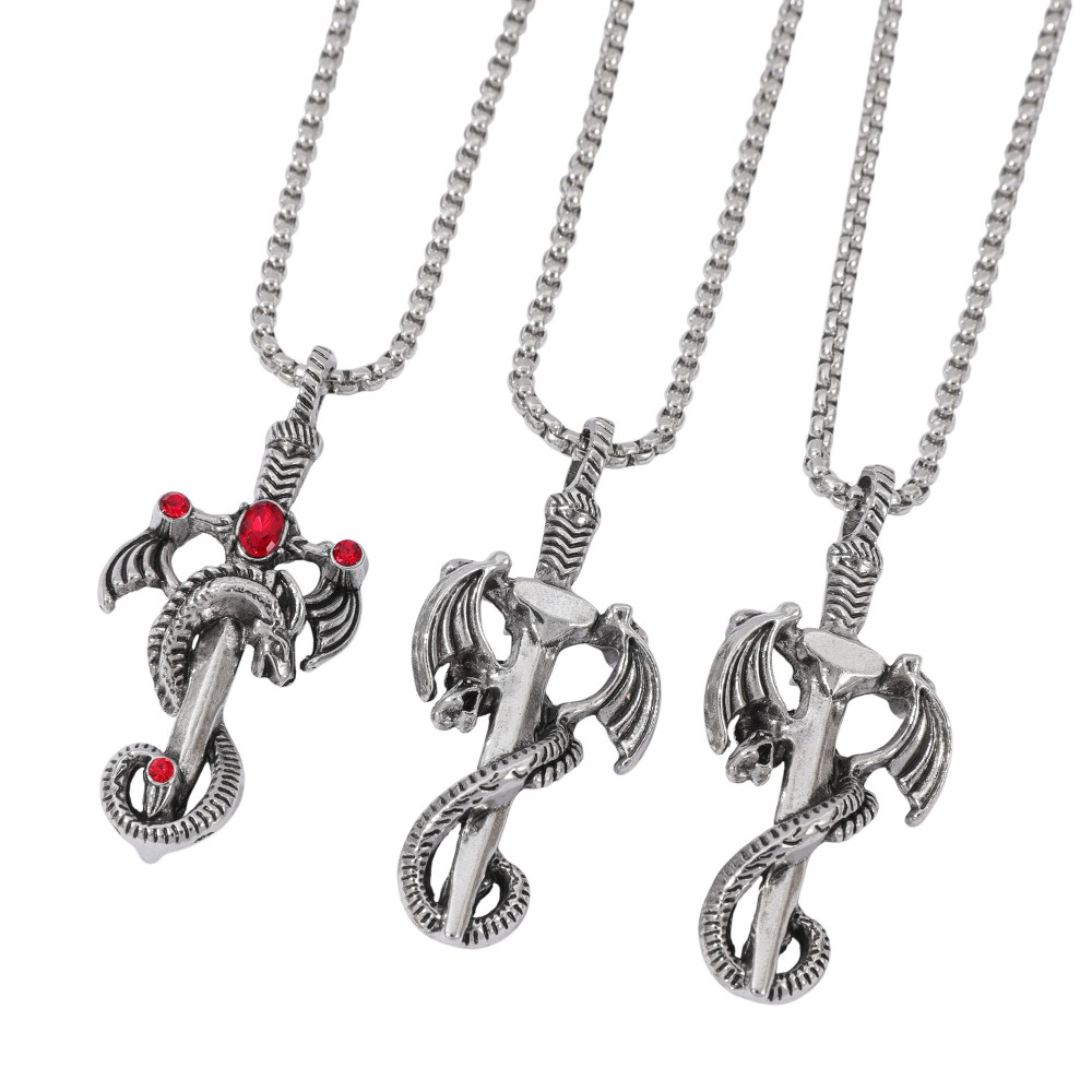 Retro Multicolor Gem Dragon Sw - Men Accessories Necklace ulasan dan harga
