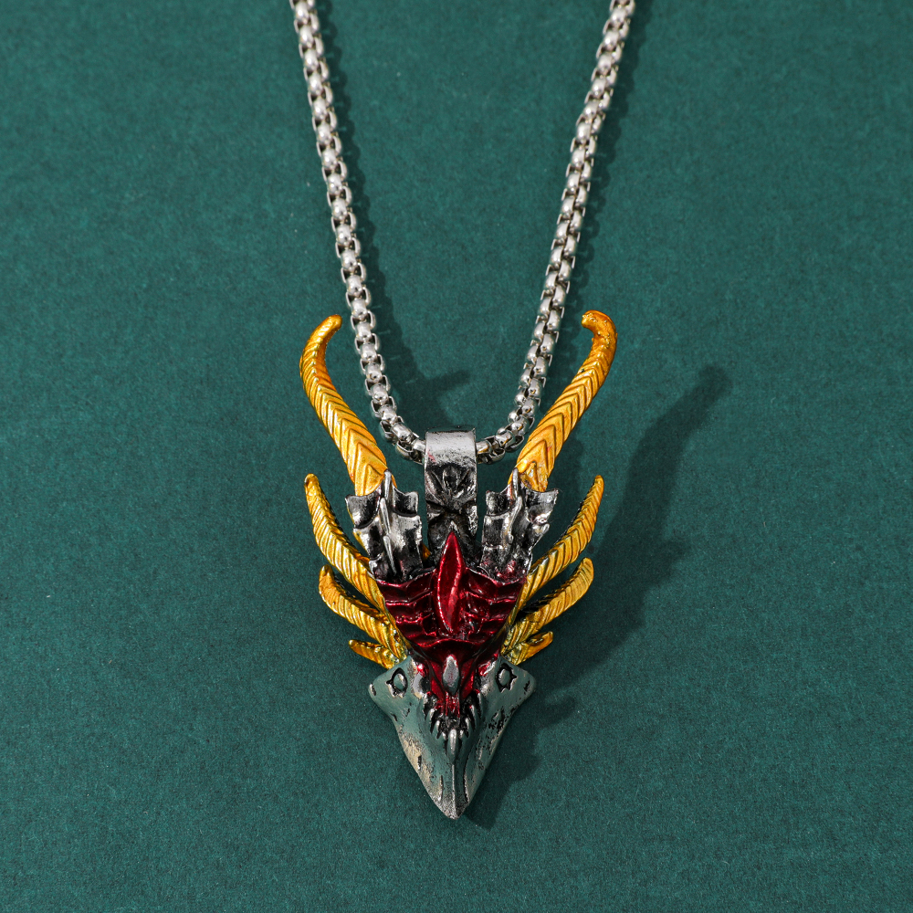 Retro Hip-Hop Evil Dragon Head - Men Accessories Necklace ulasan dan harga