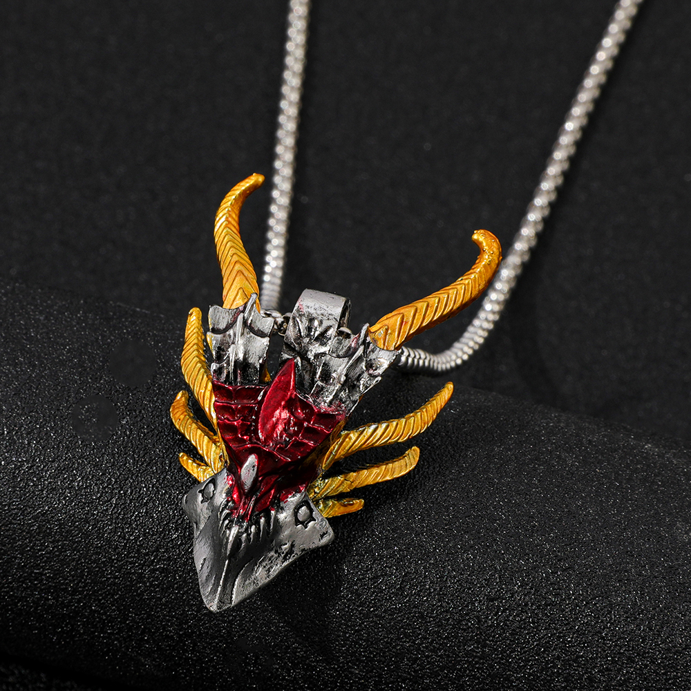 Retro Hip-Hop Evil Dragon Head - Men Accessories Necklace ulasan dan harga
