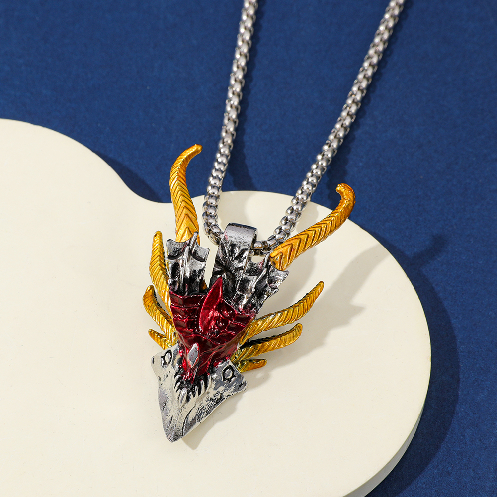 Retro Hip-Hop Evil Dragon Head - Men Accessories Necklace ulasan dan harga
