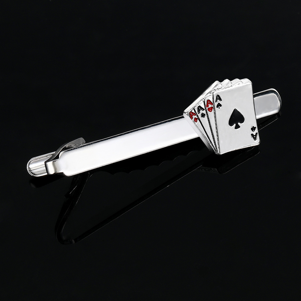 Men's Creative Poker Card Tie  - Tie Clip Set ulasan dan harga