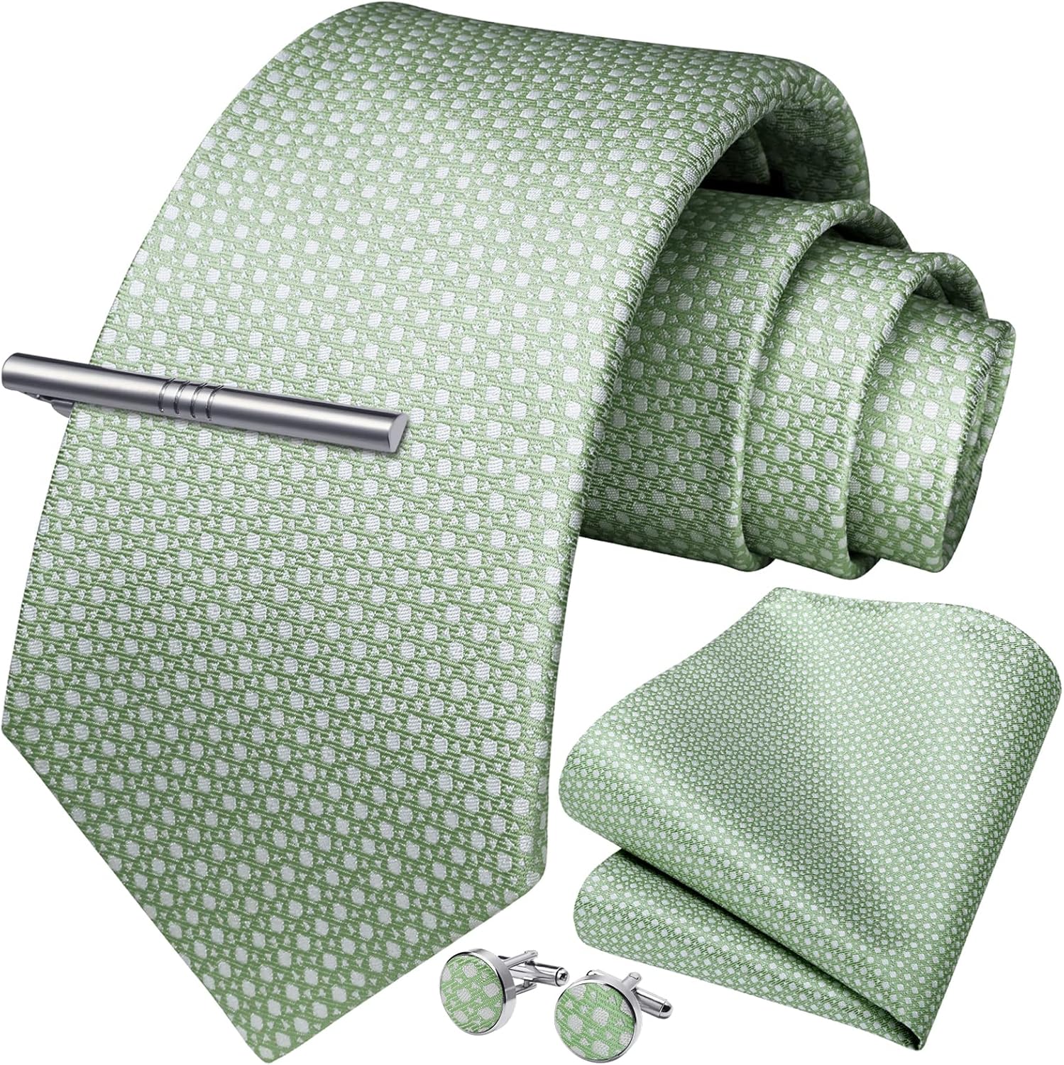 Classic Checkered Tie Set with - Tie Clip Set ulasan dan harga