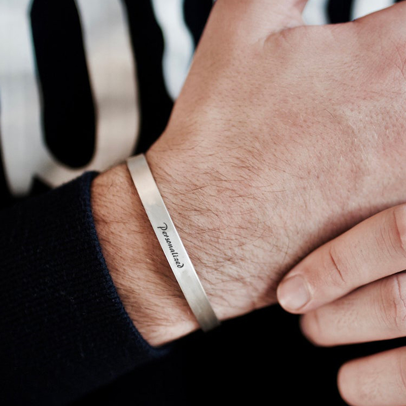 4MM To 8MM Free Engraving Cuff - Men Accessories Name ulasan dan harga