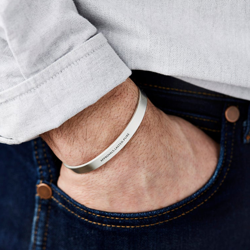 4MM To 8MM Free Engraving Cuff - Men Accessories Name ulasan dan harga