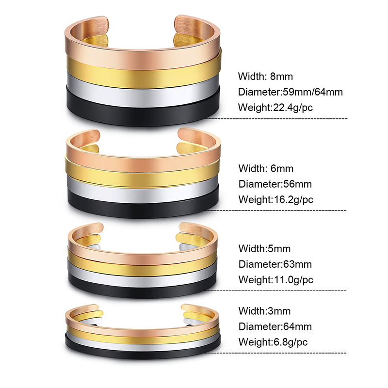 4MM To 8MM Free Engraving Cuff - Men Accessories Name ulasan dan harga