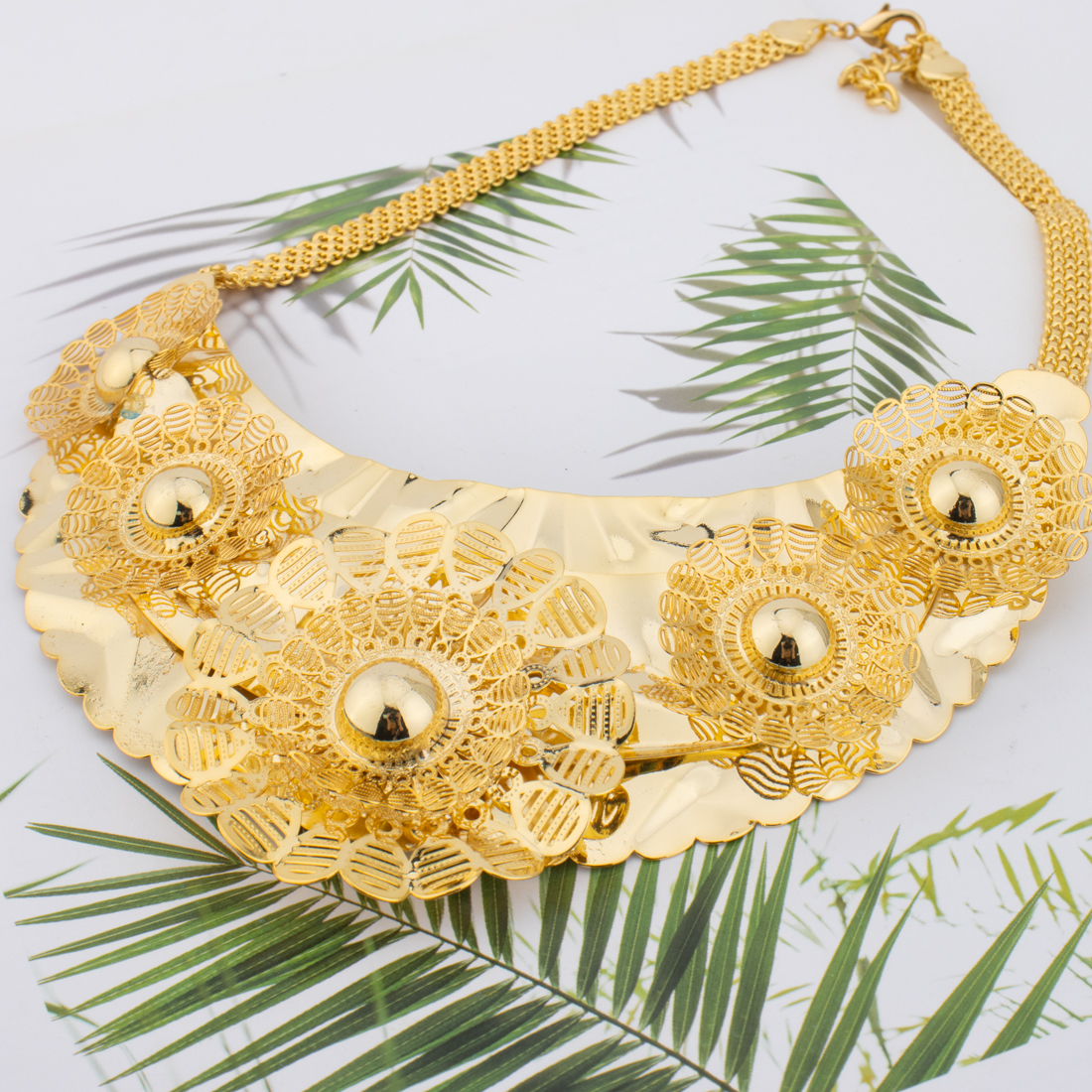 24K Gold Flower Jewelry Set fo - Men'S Accessories Dubai ulasan dan harga