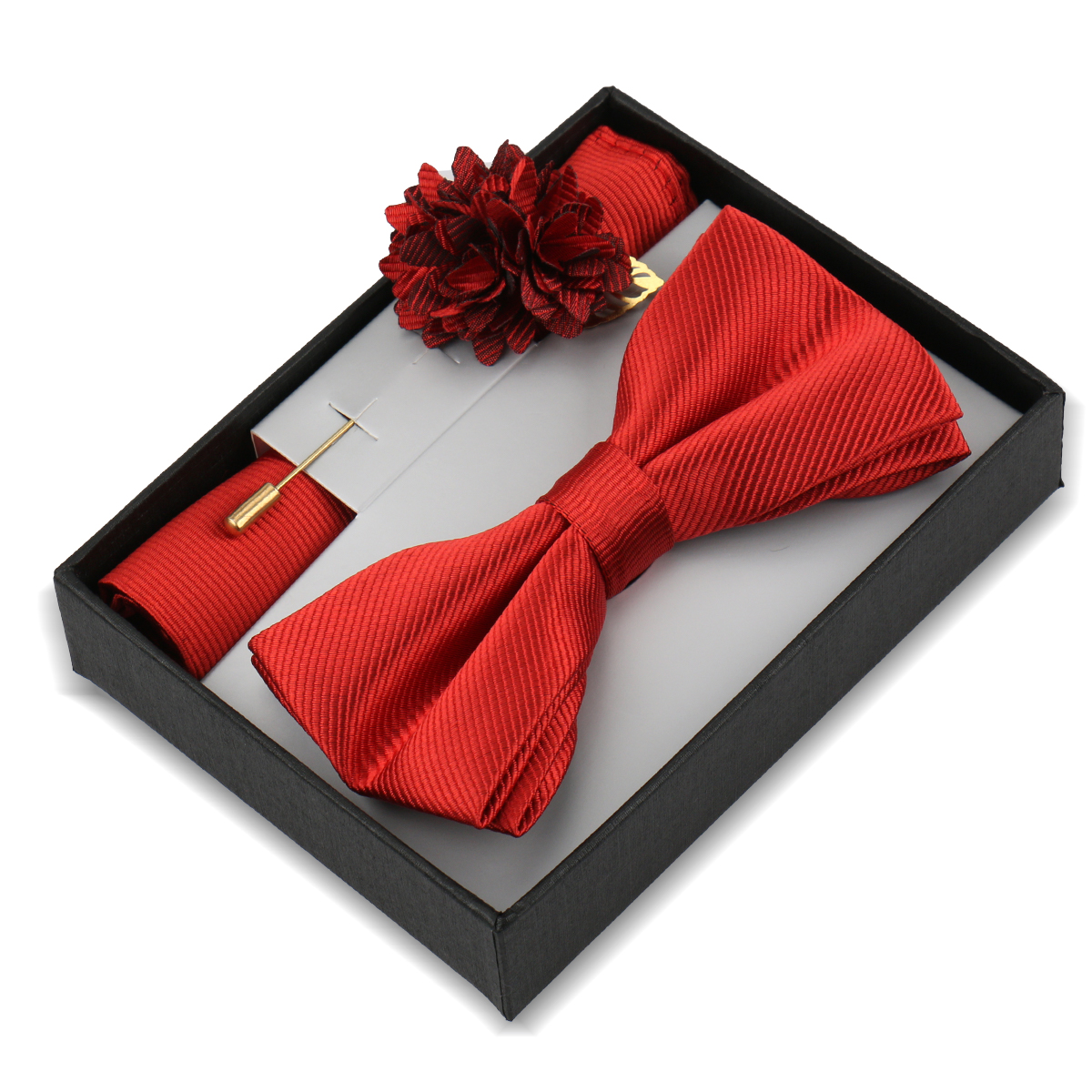 Bowtie Man Flower Brooch Set W - Men Accessories Gift Box ulasan dan harga