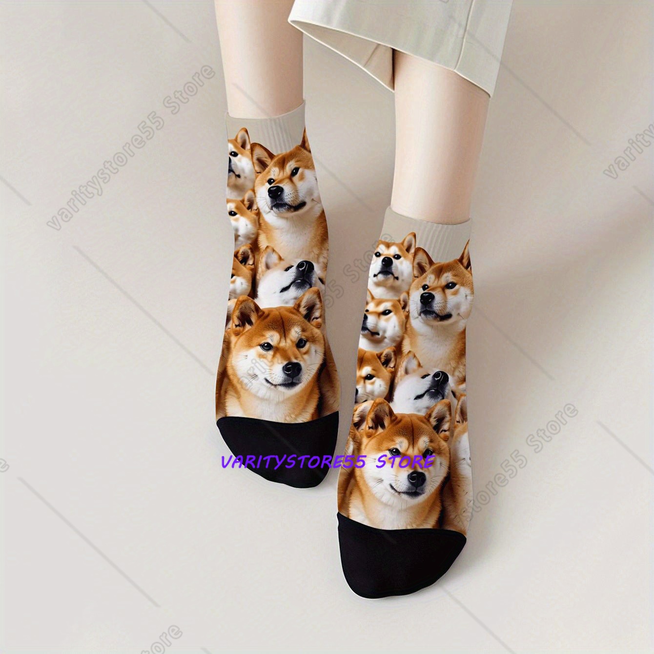 Cute Shiba Inu Print Ankle Soc - Men Accessories All ulasan dan harga