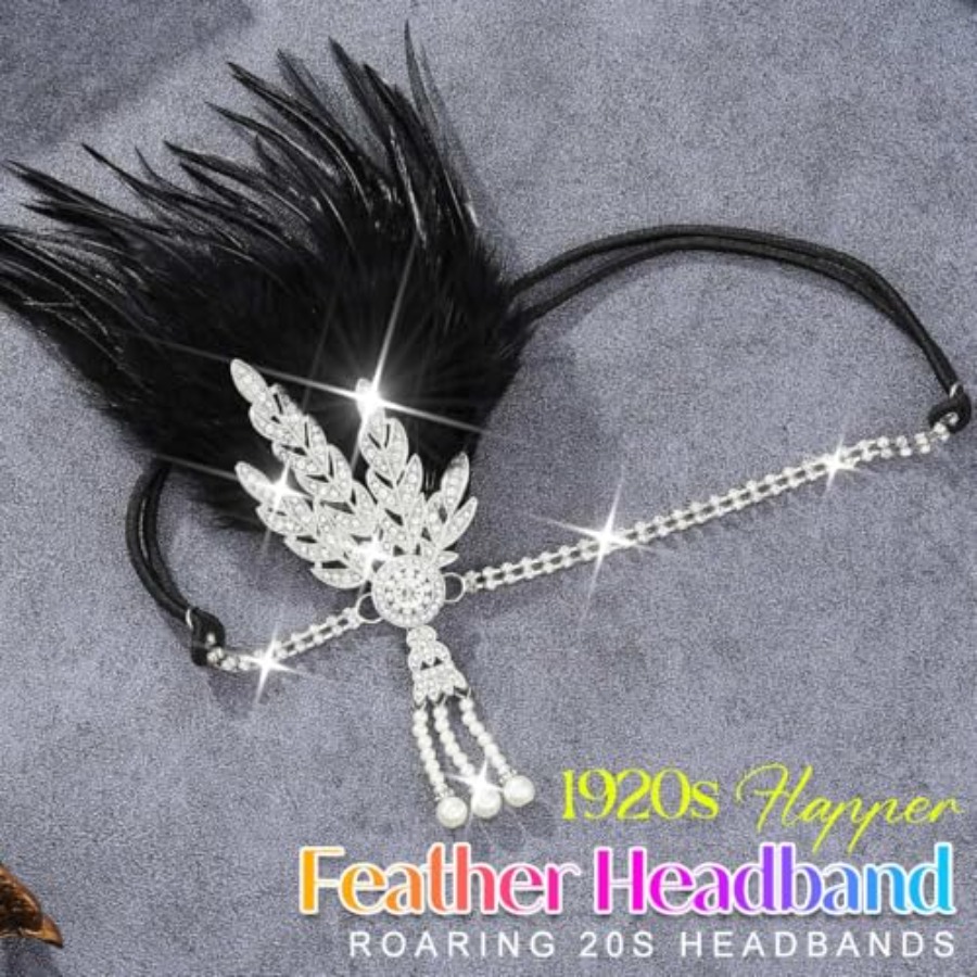 1920s Flapper Feather Headband - Men'S Accessories In The 1920S ulasan dan harga