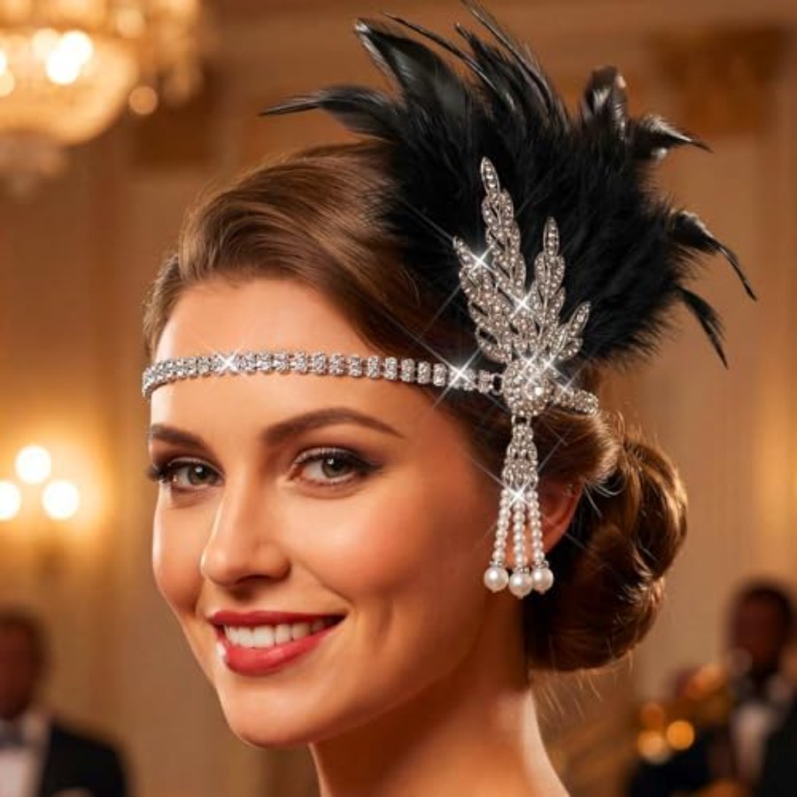 1920s Flapper Feather Headband - Men'S Accessories In The 1920S ulasan dan harga