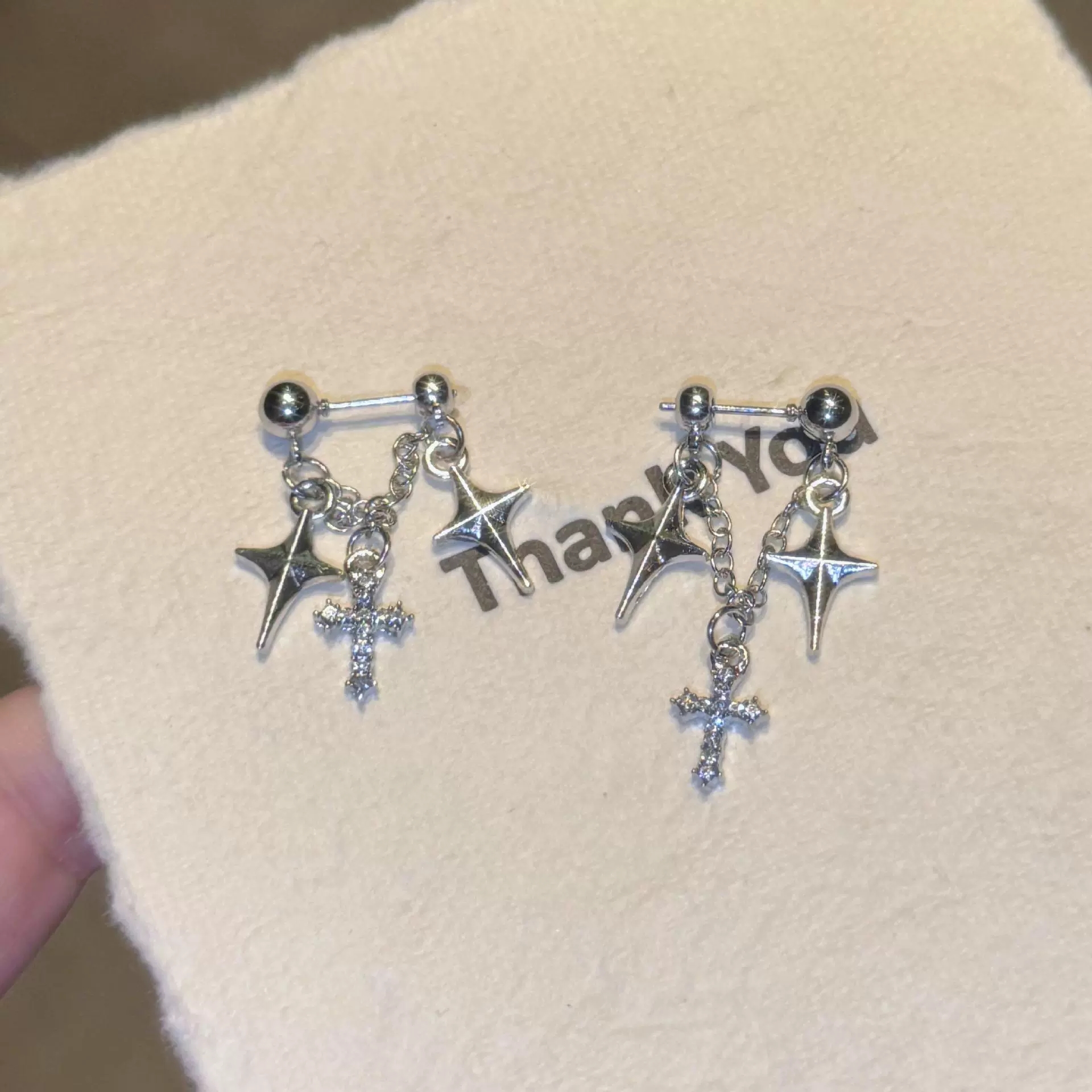 Trendy Silver Color Cross Star - Men'S Accessories Jewelry Sale ulasan dan harga