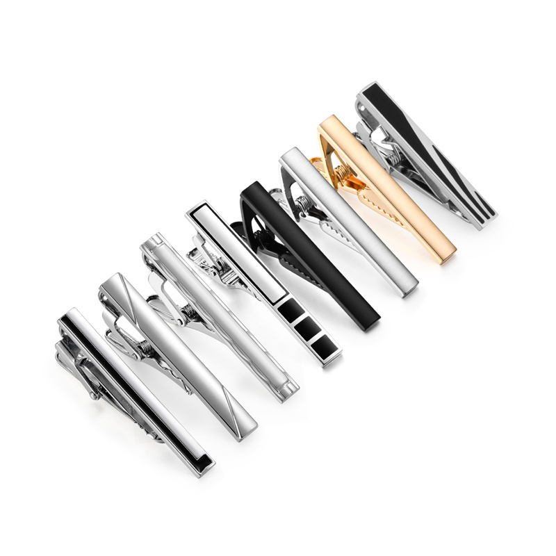 8 PCS Short Tie Clips Set With - Men Accessories Gift Box ulasan dan harga