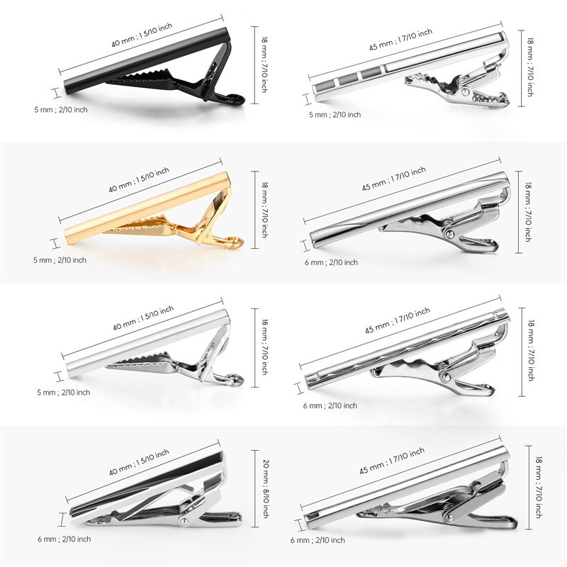 8 PCS Short Tie Clips Set With - Men Accessories Gift Box ulasan dan harga