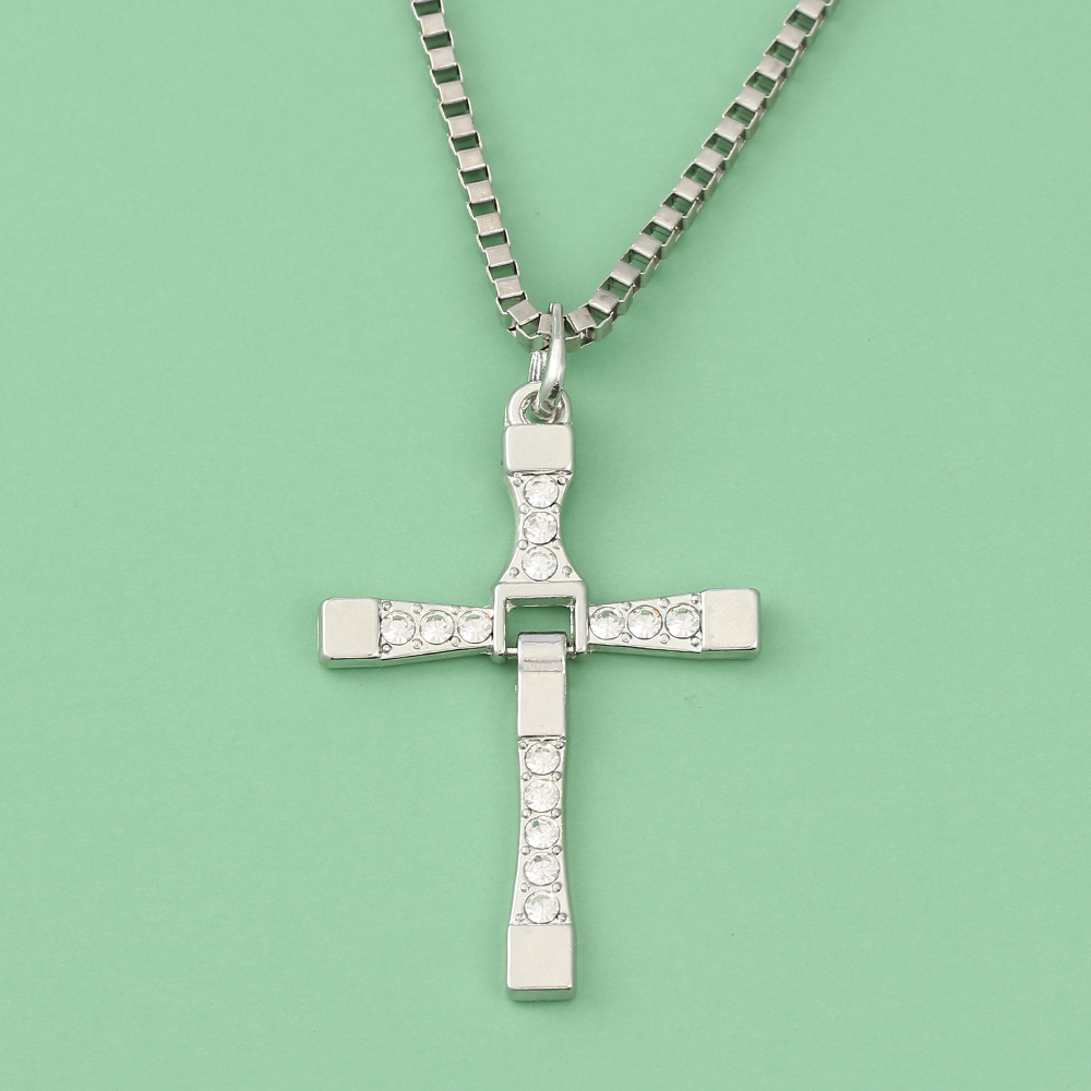 Fashion Punk Rhinestone Cross  - Men Accessories Jewelry ulasan dan harga