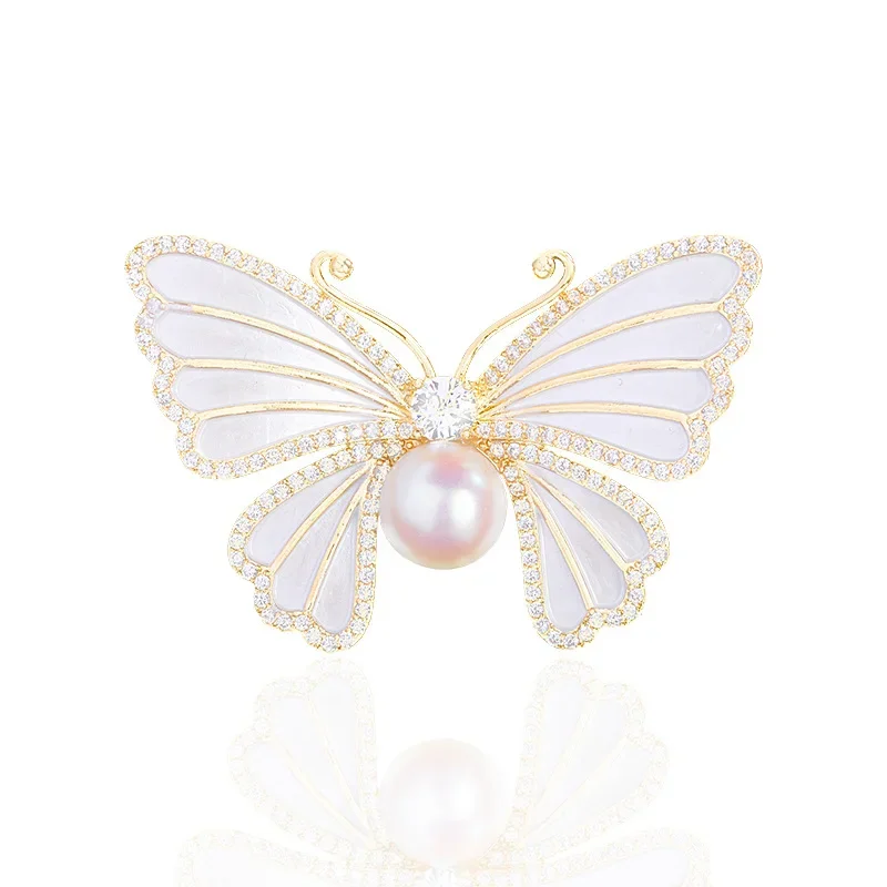 1Pc Chic Pearl Butterfly Brooc - Men'S Accessories Trends 2025 ulasan dan harga